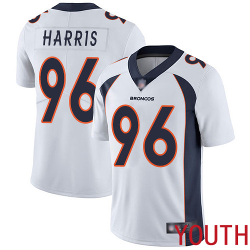 Youth Denver Broncos 96 Shelby Harris White Vapor Untouchable Limited Player Football NFL Jersey